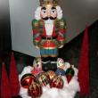 Decorative nutcracker display at building entrance created by Interior Tropical Gardens